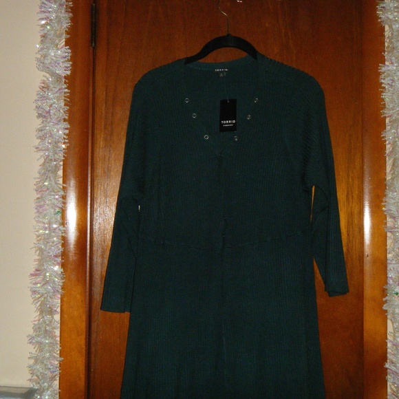 Torrid  Green Sweater Dress - Picture 2 of 3